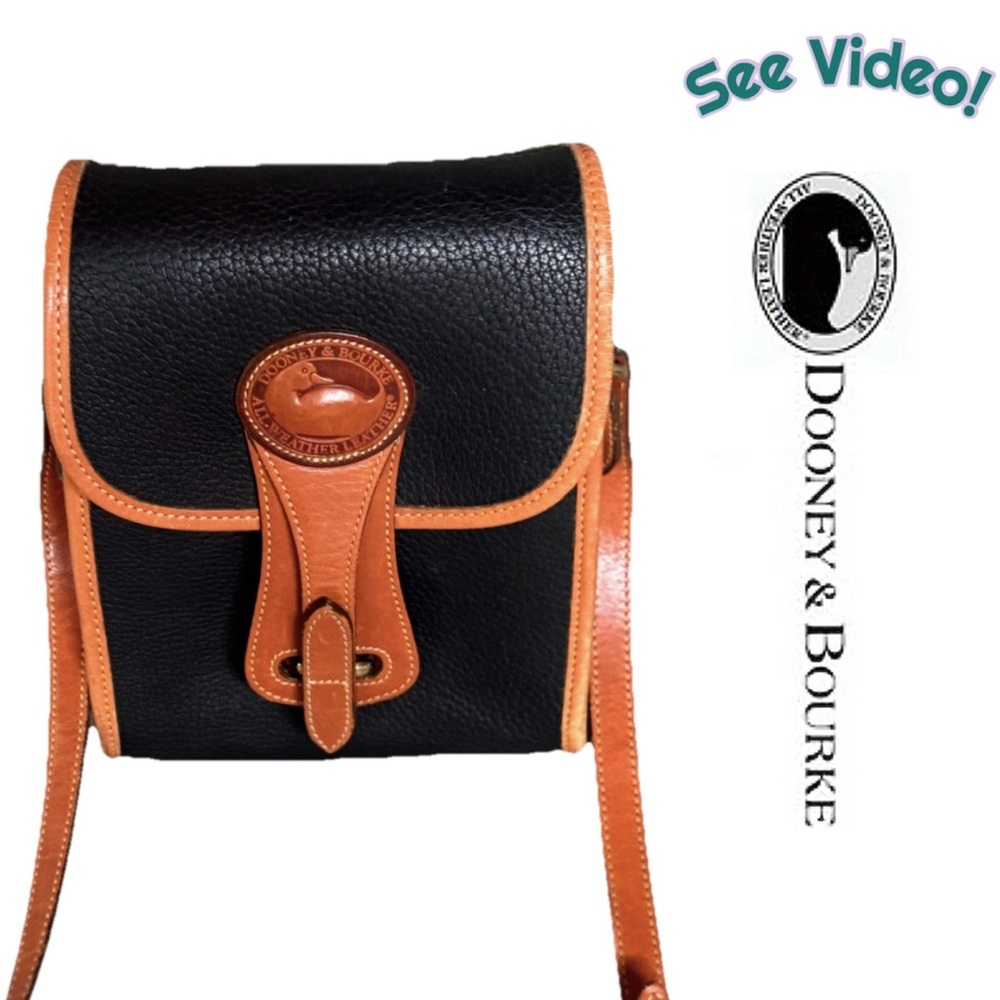 Rare! 🦆Vintage 🦆 Dooney & Bourke Black North South Essex All Weather Leather EUC